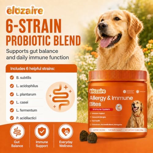 Dog Allergy Chews, Itchy Skin & Paw Licking Support, 120ct