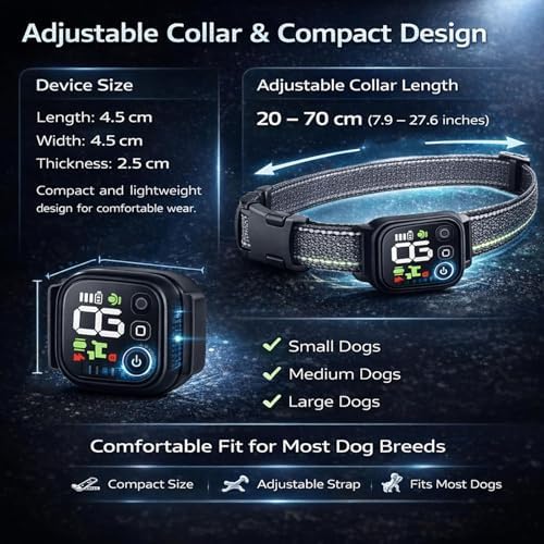 Dog Bark Deterrent Devices,Waterproof Rechargeable Smart Collar,Anti Barking Training with 8 Adjustable Sensitivity Beep Vibration for Small Medium Large Dogs. (White*2)