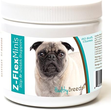 Healthy Breeds Pug Z-Flex Minis Hip and Joint Support Soft Chews 60 Count