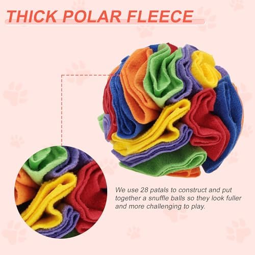 Snuffle Ball for Dogs, Interactive Dog Toys, Rainbow, Medium