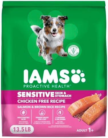IAMS Proactive Health Sensitive Skin Dry Dog Food, Salmon & Rice, 13.5 lb
