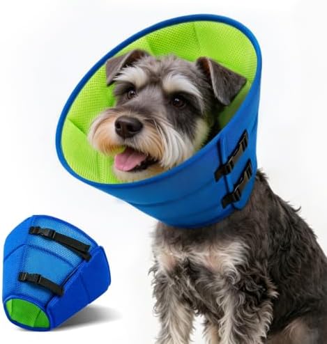 Soft Dog Cone Collar After Surgery, Adjustable Recovery Cone to Stop Licking, Breathable Mesh Elizabethan Collar for Small Medium Large Dogs (S(Neck Girth:9"-10.6"))