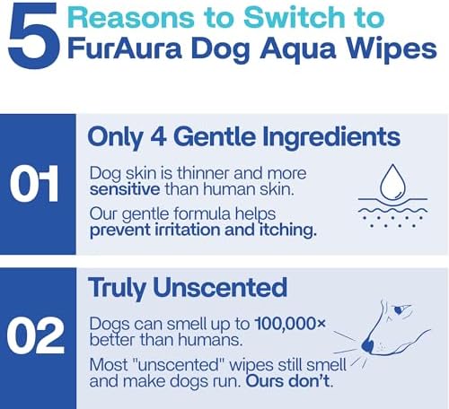 99% Water Dog Wipes, Extra Large 8x8 Puppy Wipes for Sensitive Skin – Hypoallergenic Pet Wipes for Grooming Tear Stain, Face, Ears, Eyes Paws & Butt – Alcohol Free, Biodegradable, Unscented 400 Count
