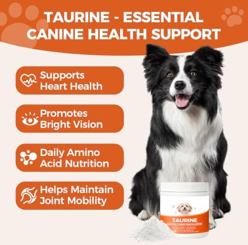Taurine Powder for Dogs, Pure Taurine Supplement for Dogs, Supports for Heart, Vision, Skin & Coat, 200 Grams (1 PC)