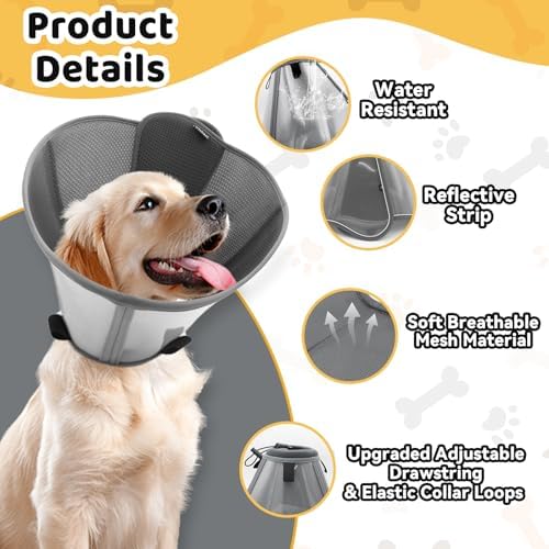 Dog Cone Collar for Large Medium Dogs, Soft Cone for dogs to Stop Licking