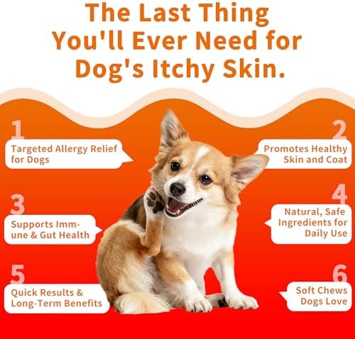 Itch Care Soft Chews for Dogs with Omega-3 Salmon Oil, Colostrum & Probiotics for Seasonal Allergy Skin Comfort, Hot Spots, Paw Licking & Scratching - 100 Chews