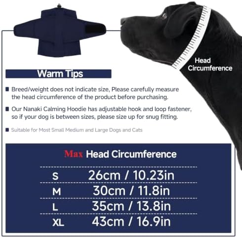 Nanaki Dog Calming Hoodie for Noise Protection, Firework, Thunderstorm