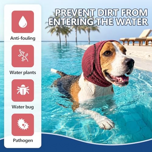 Quick-Dry Dog Ear Cover for Ear Protection & Hematoma,XL,Red