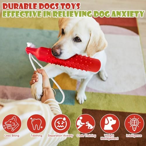 BINGPET 4 Pack Dog Water Toys, 10.8" Dog Pool Toys Floating Bumper Fetch Toy Dummy Interactive Retrieving Training Float Pet Rope Toy for Lake Outdoor Small Medium Large Dogs