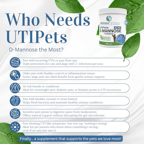 UTI Pets Pure D-Mannose Non GMO Organically Sourced Powder 65gram jar