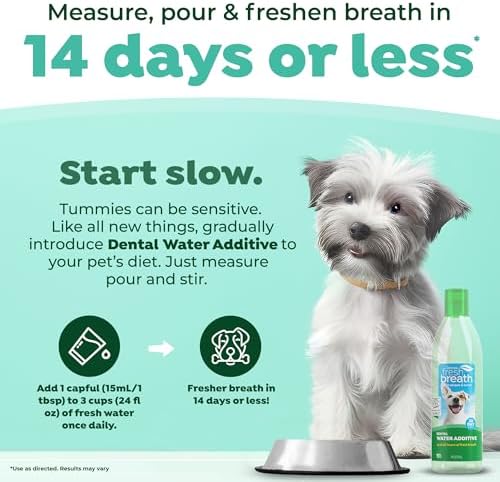 TropiClean Fresh Breath Water Additive for Dogs, Dog Breath Freshener, 16oz