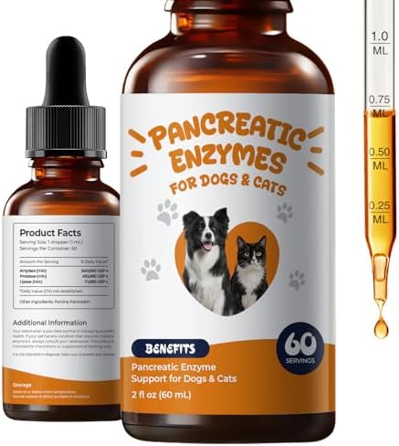 Pancreatic Enzymes for Dogs Drops, EPI Digestive Support with Pancreatin