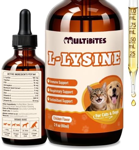 L-Lysine Liquid Drops for Dogs & Cats, Chicken Flavor, 2 oz