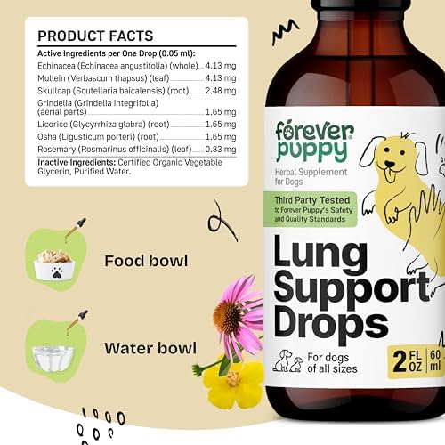 Forever Puppy Lung Support Drops for Dogs - Mullein & OSHA Blend - 2 fl oz