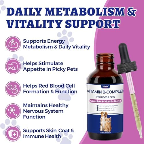 Wellix 4.06 fl oz Vitamin B Complex Drops with Taurine for Dogs and Cats