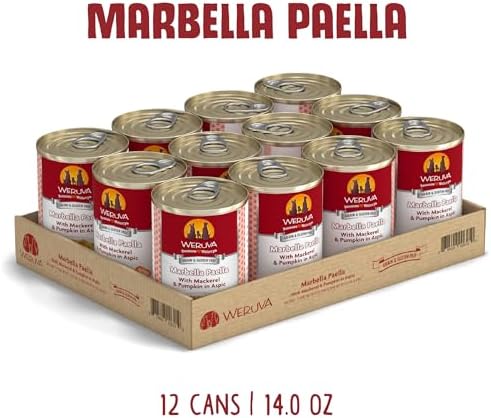 Weruva Classic Dog Food, Marbella Paella with Mackerel & Pumpkin in Aspic, 14oz Can (Pack of 12)
