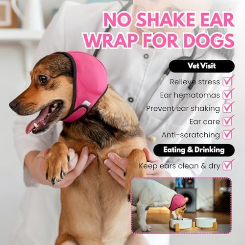 Waterproof Ear Covers for Bath & No Flap Ear Wraps for Dogs