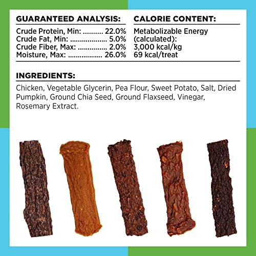 BIXBI Liberty Skin & Coat Support Chicken Jerky Dog Treats 5 oz - USA Made, Grain Free, Antioxidant Rich to Support Shiny, Full Bodied Coats