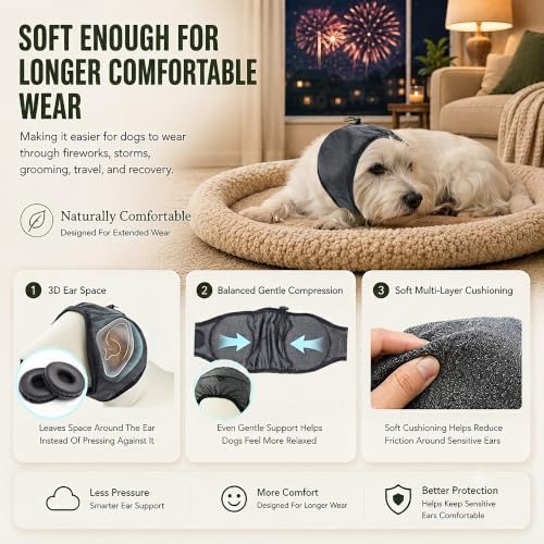 Noise Cancelling Dog Ear Covers: Calms 99.5% of Dogs During Thunderstorms