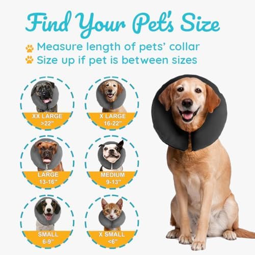 ZenPet Recovery Inflatable Collar for Dogs & Cats – Soft, Comfortable, Safe & Stress-Free Healing Alternative E-Collar After Surgery, Adjustable Donut Design, Secure Fit (XLarge)