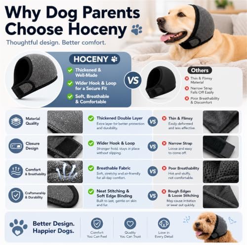 Dog Ear Muffs for Noise Protection, Grey, Medium (14"-19")