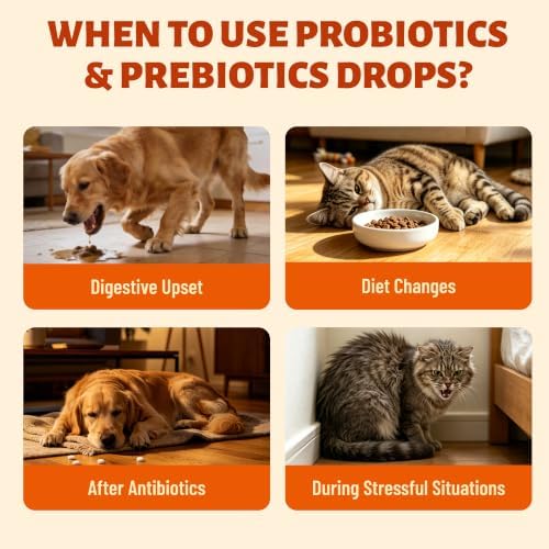 Liquid Probiotic Drops for Cat & Dog Digestive Support 2 Fl Oz