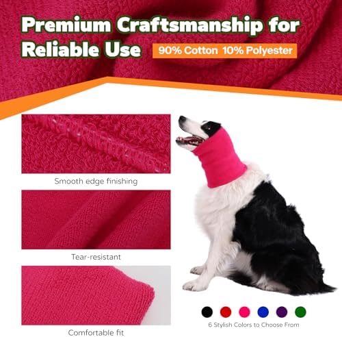 Dog & Cat Calming Band Cat Anxiety Relief Cover,Double Layer Thickened Pet Ears Elastic Neck Band Noise Cancelling Ear Muffs for Anxiety Relief/Noise Protection,Grooming,Thunder,Fireworks