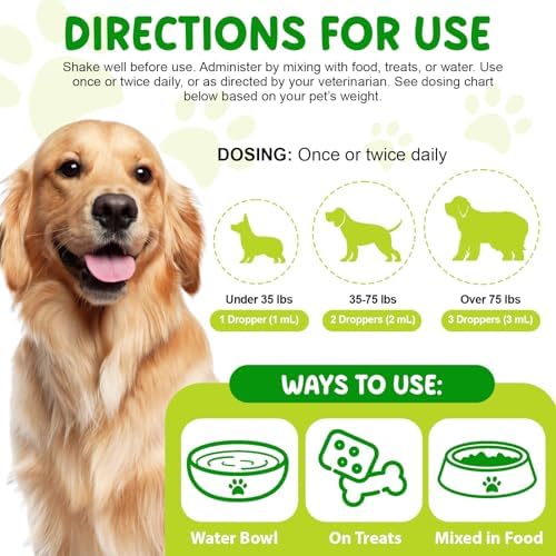 Yeast Infection Treatment for Dogs, 60ml Dog Ear Infection Treatment,Itchy Ear,Skin&Allergy Symptoms Relief-Reduces Inflammation&Relieves Irritation,Dog Supplement Drops with Multivitamins Probiotics