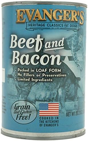 Evanger's Heritage Classics Beef & Bacon Dog Food – 12 Count, 20.2 oz Each – Grain & Gluten Free Loaf for Dogs – Limited Ingredient Recipe – Natural Protein-Rich Nutrition