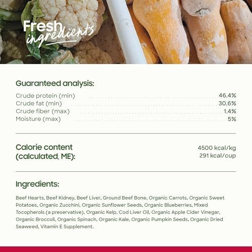smallbatch Freeze-Dried Beef Dog Food – Grain Free, Organic Produce – Raw Dehydrated Beef Small Bites, High Protein Complete Meal or Topper – Humanely Raised, Made in USA, 7oz (Pack of 2)