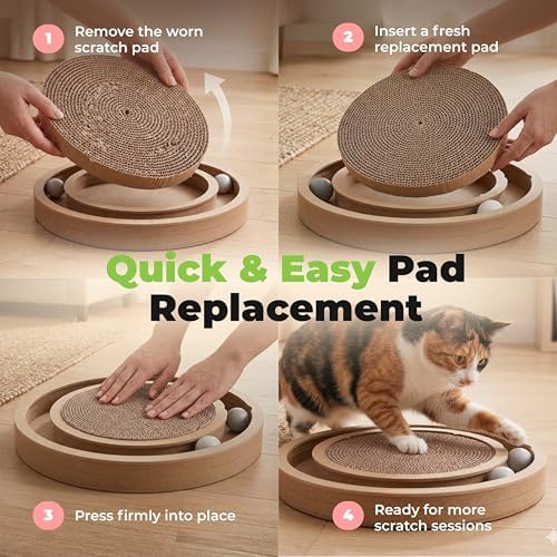Catify Spin n' Scratch Cat Scratch Pad Refill - Round, 3-Pack