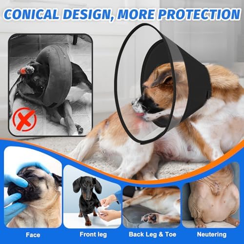 Dog Cone Collar with Soft Padding to Stop Licking, Elizabeth Recovery Collar After Surgery for Large Medium Small Dogs, Comfortable Pet Head Cone Alternative for Neutering Spay Injury(XL)
