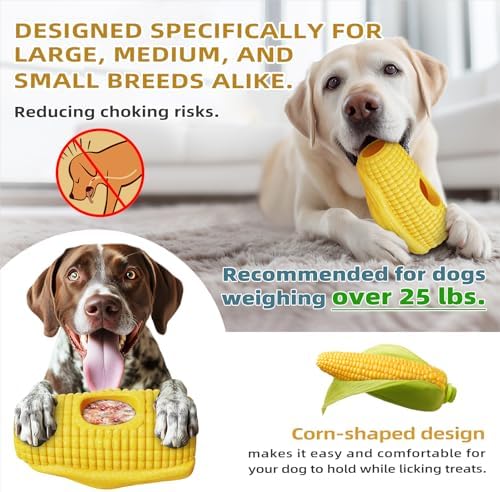 Multi-Functional Interactive Dog Toys for Aggressive Chewers, Indestructible Dog Toys for/Medium/Large Breeds,Frozen Dog Treat Holder to Keep Them Busy,Reduces Anxiety(Pack of 2)