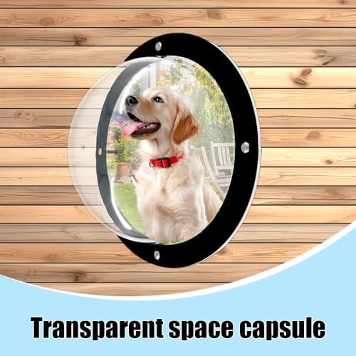 2 Pack Dog Fence Window, 12.4 Inch Clear Pet Dome, Transparent Plastic Pet Peek Window for Playground, Doggie Fence Domes, Supplies for Dog Cat Horse, 12.4 x 4.9 Inch (Clear)