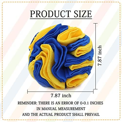 WishLotus Dog Snuffle Ball - Interactive Puzzle Toys for Dogs, Enrichment Feeding Mat Slow Feeder Stress Relief (Yellow+Blue)