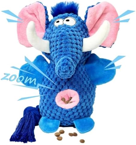 Forest Paws Green Elephant Snuffle Plush Squeaky Dog Toy with Crinkle Sound | Treat Dispensing | Chew-Resistant Toy for Puppy Teething & Tug of War | for Light & Moderate Chewers | Interactive Play!