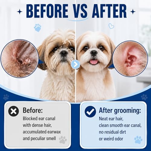 Dog Ear Powder for Hair Removal, Remove Excess Ear Hair, Moisture, Dirt