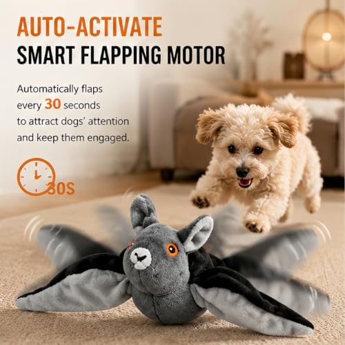 Flying Bat Toy for Dogs & Cats, Flapping Wings Interactive Pet Toy，1