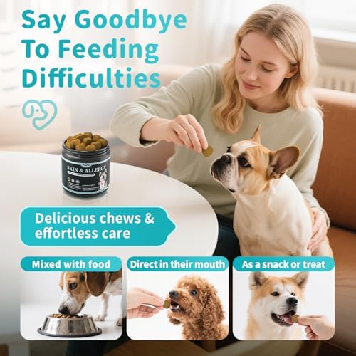 Dog Allergy Relief Soft Chews - Skin & Gut Health, Beef, 90 Count