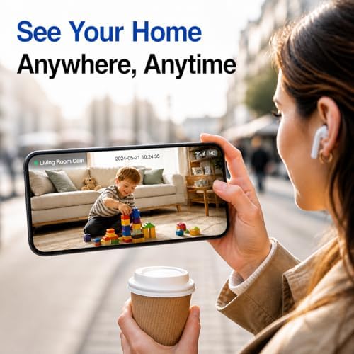 3MP Indoor Security Camera for Baby Monitor,5G/2.4G, 2Pack