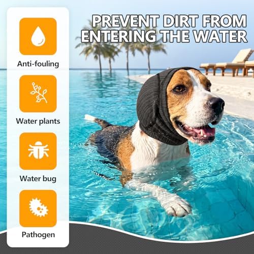 Quick-Dry Dog Ear Cover for Ear Protection & Hematoma,S,Grey