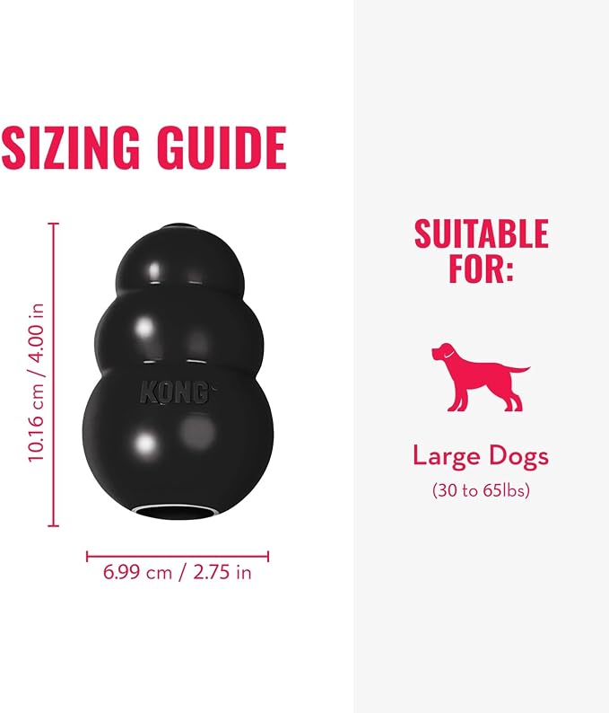 KONG Extreme Dog Toy, Durable Natural Rubber Chew, for Large Dogs
