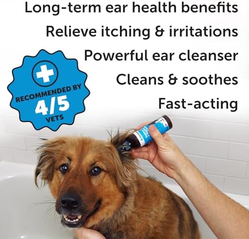 Virtual Bundle Restore + Soothe Ear Cleaner for Dogs & Cats (Aloe Vera) 4oz + Allergy Support Itch Relief for Dogs - Dog Allergy Chews w/ Probiotics for Seasonal Allergies, Skin & Coat Supplement (Sa