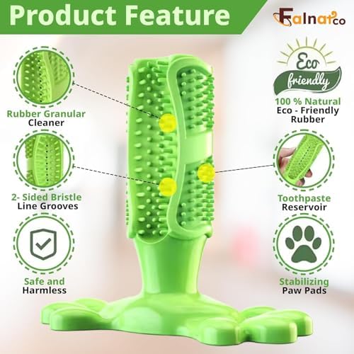 Chew Toy for Dog Toothbrush Stick Dog Toys for Aggressive Chewers Interactive Toys Treats Tough Toy to Keep Them Busy Chew for Small Dogs (Green, L)