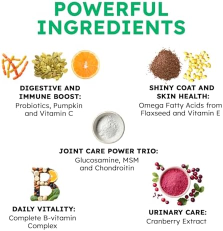 Dog Vitamins and Supplements - 150 Dog Multivitamin Chewable - Immune, Joint Support, Skin, Gut Health + Packed with Omega 3s, Glucosamine & Probiotics - Safe for Puppy - Duck