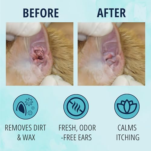 NOVEHA 150 PCs Cat Ear Wipes that Gently Clean & Soothe Sensitive Cat Ears; Soft Ear Cleaner for Removing Wax, Dirt & Odor; Alcohol-Free Ear Care with pH Balanced Formula; Unscented Grooming Care
