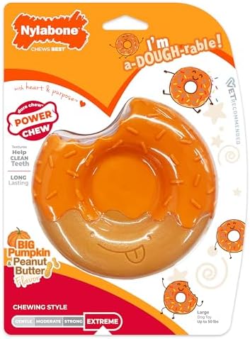 Nylabone Power Chew Novelty Donut Durable Dog Chew Toy, Large