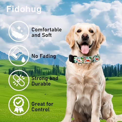 Martingale Dog Collars with Buckle No Pull Training Dog Collar for Small Dogs (Green Dinosaur, Small)