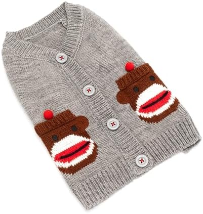 THE WORTHY DOG Sleeveless Pullover Pet Sweater,for Small Dogs, Sock Monkey