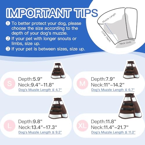 Elizabethan Collar for Dogs, Soft Dog Cone for Small Dogs, Brown, M